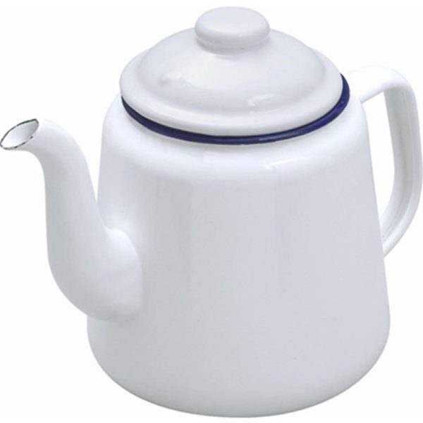 FALCON ENAMEL TEAPOT WHITE 14CM