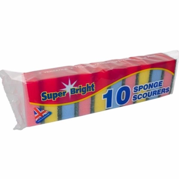 SUPERBRIGHT SPONGE 10 SCOURER JUMBO PACK OF 10 (SP)