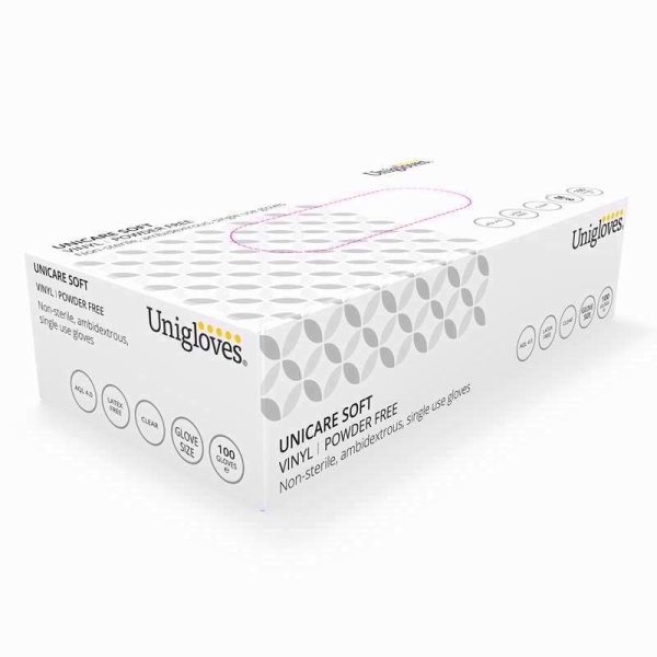 UNICARE VINYL POWDERFREE MEDIUM 100 GLOVE