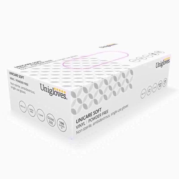 UNICARE VINYL POWDERFREE SMALL 100 GLOVES