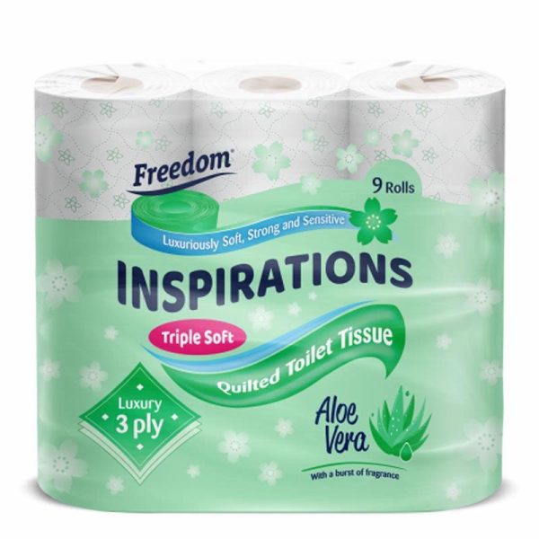 FREEDOM TOILET ROLL 9S ALOE VERA PACK OF 5