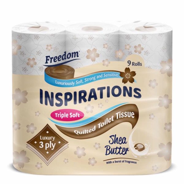 FREEDOM TOILET ROLL 9S SHEA BUTTER PACK OF 5