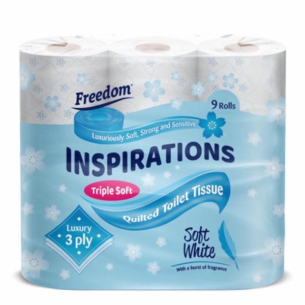 FREEDOM TOILET ROLL 9S WHITE PACK OF 5