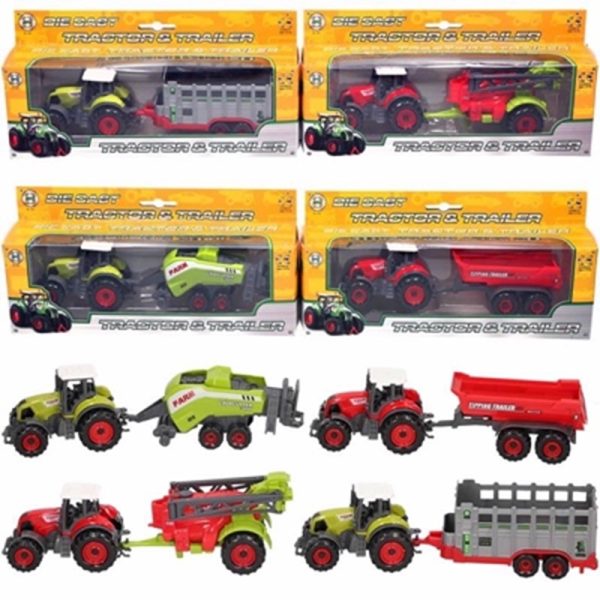 FARM TRACTOR AND TRAILER SET