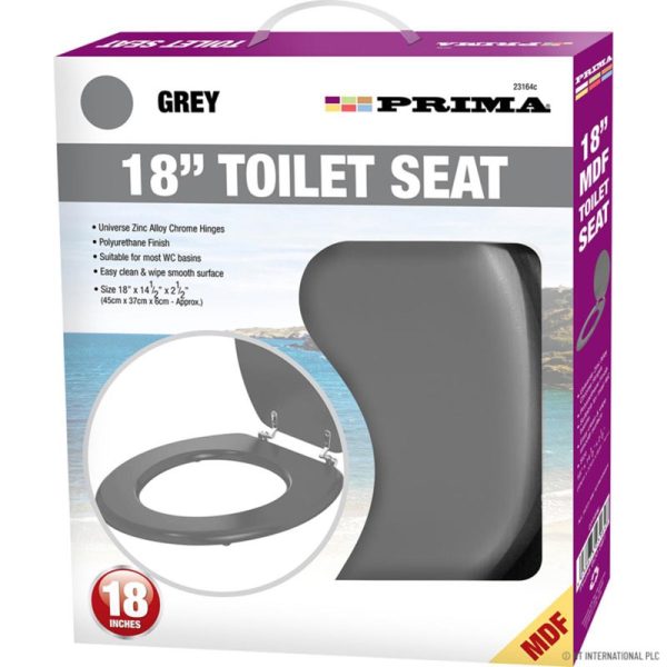 PRIMA MDF TOILET SEAT GREY 18 INCH (2020)