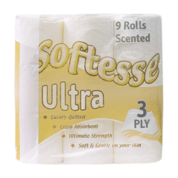 SOFTESSE 9 TOILET ROLL 3PLY SCENTED LEMON PACK OF 5