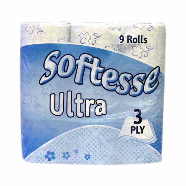 SOFTESSE 9 TOILET ROLL UNSCENTED WHT 3PLY PACK OF 5