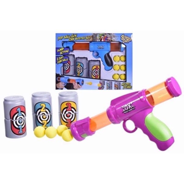 POP BALL GUN WITH 3PCE CAN