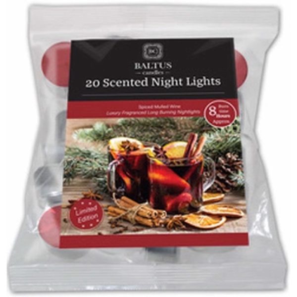 BALTUS NIGHT LIGHTS 8HRS MULLED WINE PACK OF 20