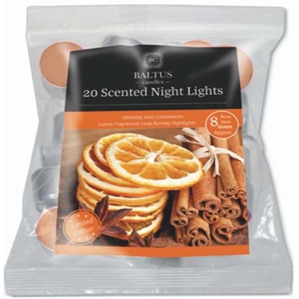 BALTUS NIGHT LIGHTS 8HRS ORANGE PACK OF 20