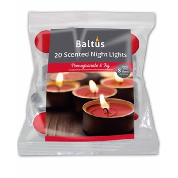 BALTUS NIGHT LIGHTS 8HRS POMEGRANATE PACK OF 20