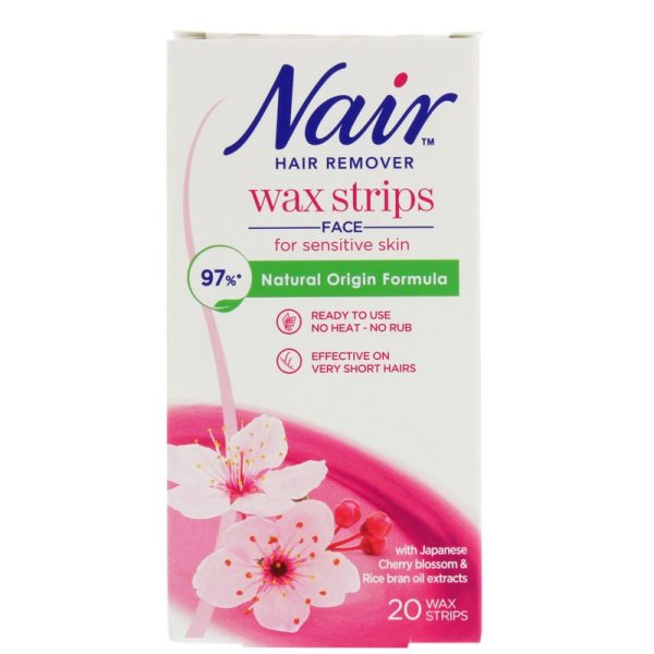 NAIR FACIAL WAX STRIPS 7IN1 JAPANESE CHERRY BLOSSOM 20S PACK OF 6