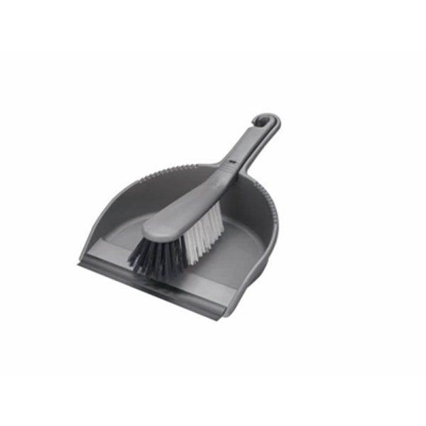 ADDIS DUSTPAN & BRUSH SILVER STIFF