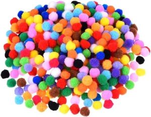 COLOURED POM POMS 100PC