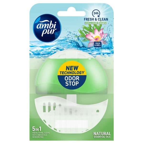 AMBI PUR RIM BLOCK BAMBOO & LOTUS 55ML PACK OF 6