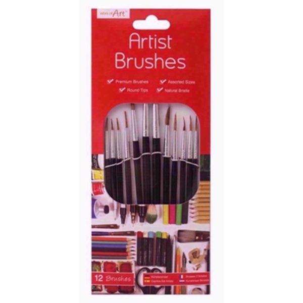 WORK OF ART ARTIST BRUSHES PACK OF 12