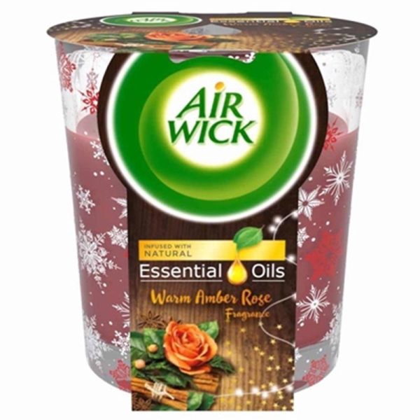 AIRWICK CANDLE WARM AMBER ROSE 105G PACK OF 6