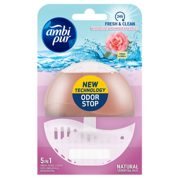 AMBI PUR RIM BLOCK WILD ROSE & GRAPEFRUIT 55ML PACK OF 6