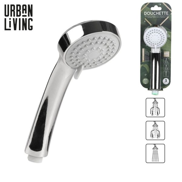 URBAN LIVING SHOWER HEAD 3 JETS CHROME