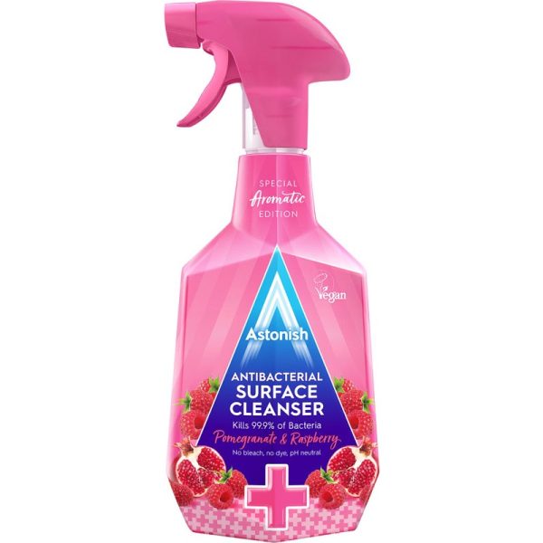 ASTONISH ANTIBACTERIAL SURFACE CLEANSER POMEGRANATE & RASPBERRY 750ML PACK OF 12