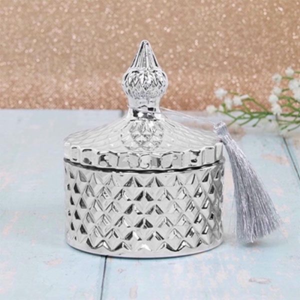 DESIRE CANDLE JAR SILVER VANILLA SMALL