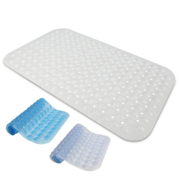 TOP 3 NON-SLIP SHOWER MAT WITH SUCTION CUPS WHITE 40X100CM