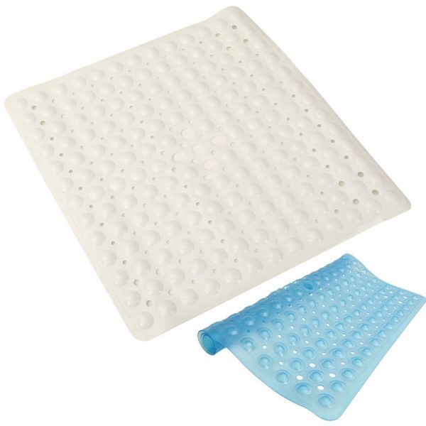 TOP 3 NON-SLIP SHOWER MAT WITH SUCTION CUPS WHITE 53X53CM