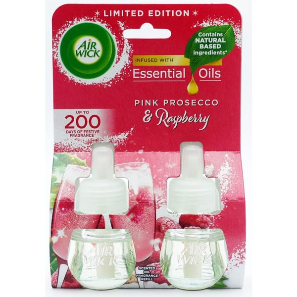 AIRWICK PLUG REFILL PROSECCO & RASBERRY TWIN 19ML PACK OF 5