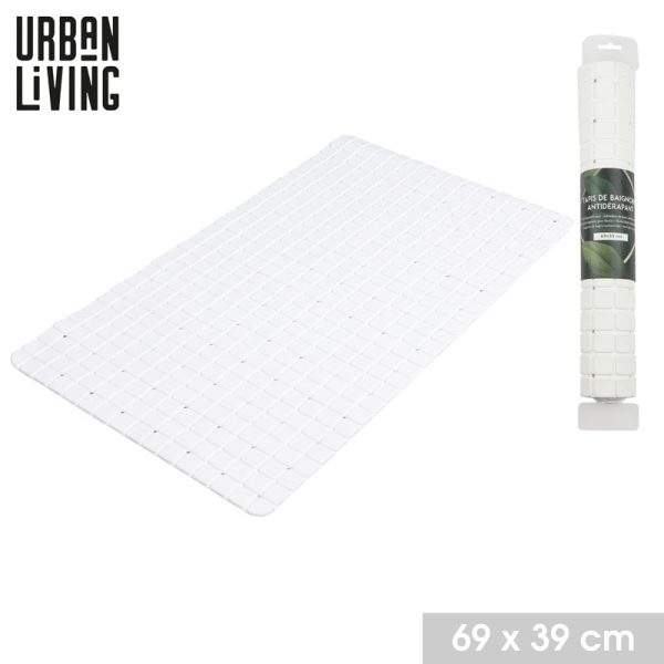 URBAN LIVING ANTISLIP BATHMAT 69X38CM WHITE