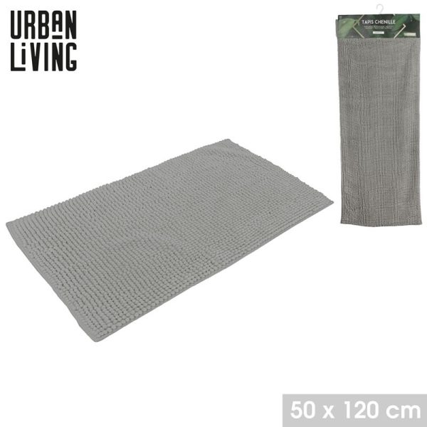 URBAN LIVING CENILLE BATHMAT 50X120CM GREY