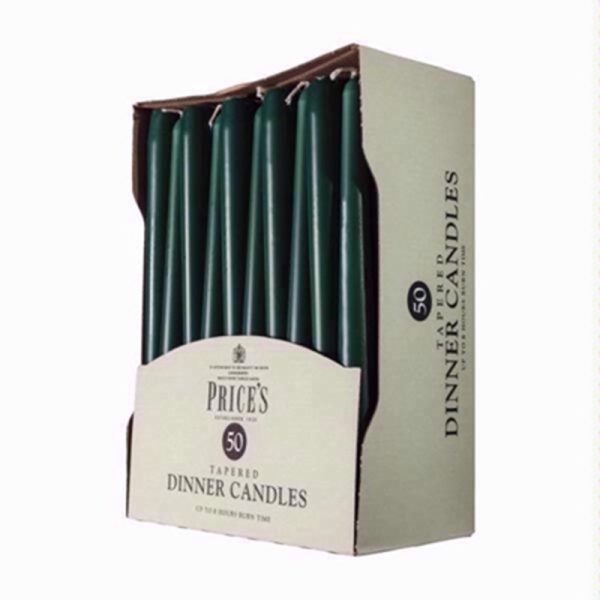 PRICES 50 CATERING DINNER CANDLES GREEN