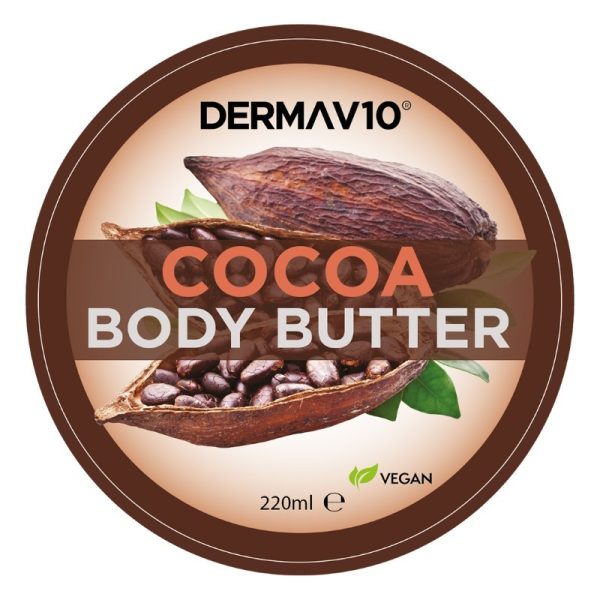 DERMA V10 BODY BUTTER COCOA BUTTER 220ML PACK OF 12