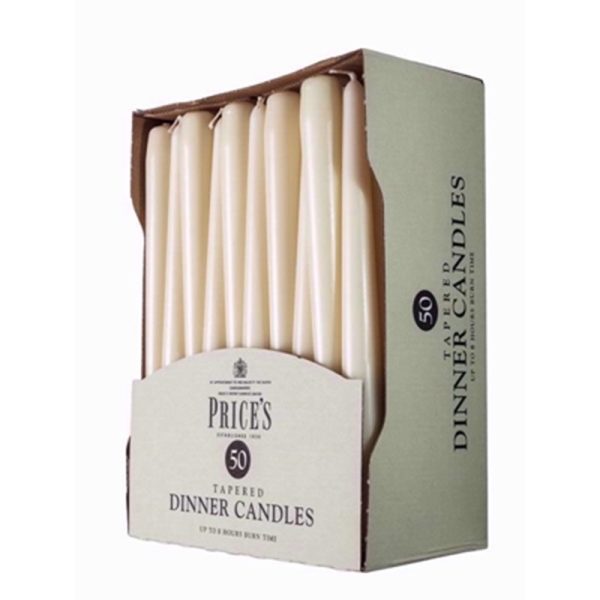 PRICES 50 CATERING DINNER CANDLES IVORY