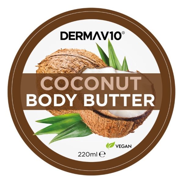 DERMA V10 BODY BUTTER COCONUT 220ML PACK OF 12