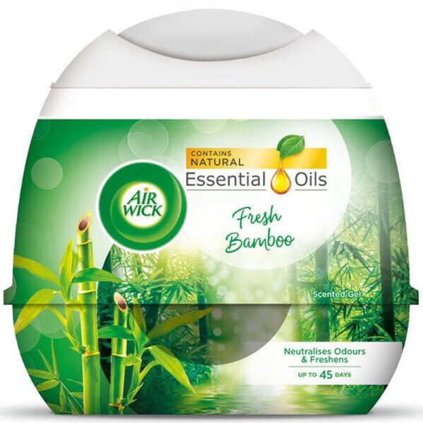 AIRWICK SCENTED GEL AIR FRESHENER FRESH BAMBOO 180G PACK OF 12