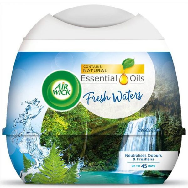 AIRWICK SCENTED GEL AIR FRESHENER FRESH WATERS 180G PACK OF 12