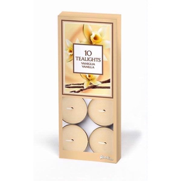 PRICES ALADINO TEALIGHTS 10 VANILLA PACK OF 10