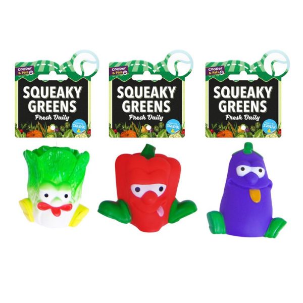 COOPER & PALS SQUEEKY VEGTABLE DOG TOYS