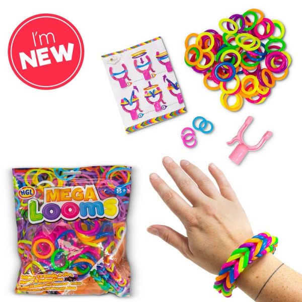 MEGA LOOM BANDS WITH 72 BANDS AND 4 CLIPS