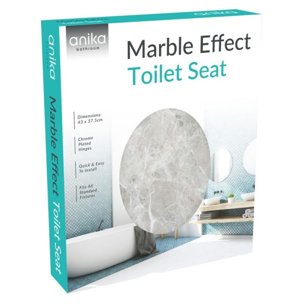 ANIKA TOILET SEAT MARBLE EFFECT GREY