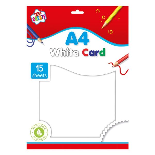 KIDS CREATE CARD A4 WHITE SHEETS 15