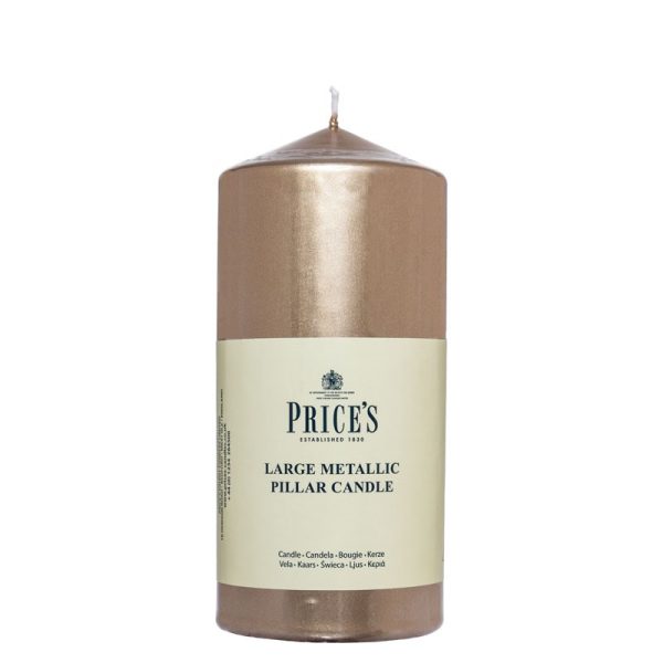 PRICES PILLAR CANDLE 6 INCH GOLD