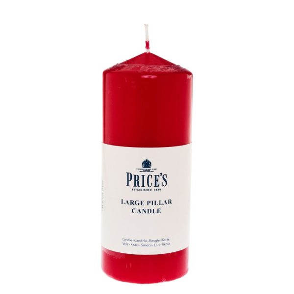 PRICES PILLAR CANDLE 6 INCH RED