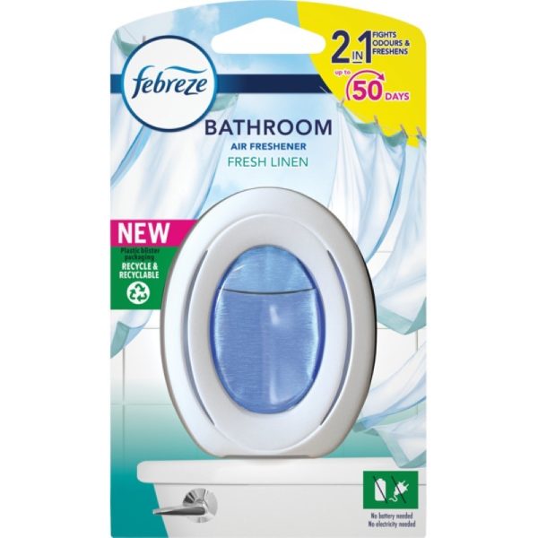 FEBREZE AIR FRESHENER BATH FRESH LINEN PACK OF 8