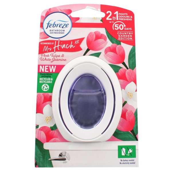 FEBREZE AIR FRESHENER BATH PINK TULIP & WHITE JASMINE PACK OF 8