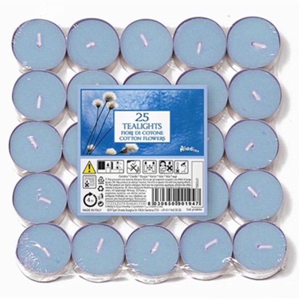 PRICES TEALIGHTS ALADINO 25 COTTON FLOWER