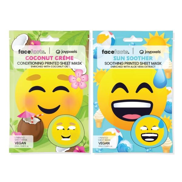 FACE FACTS PRINTED SHEET MASKS JOYPIXELS PACK OF 24