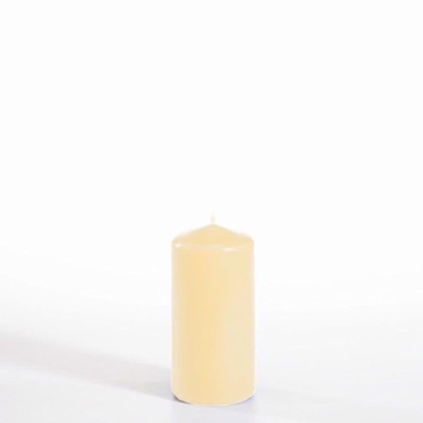 QUALITATSKERZE PILLAR CANDLE 5X10CM CREAM