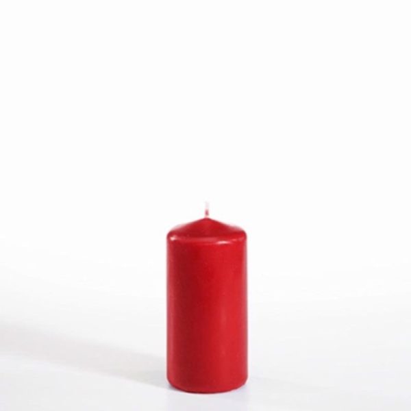 QUALITATSKERZE PILLAR CANDLE 5X10CM RED