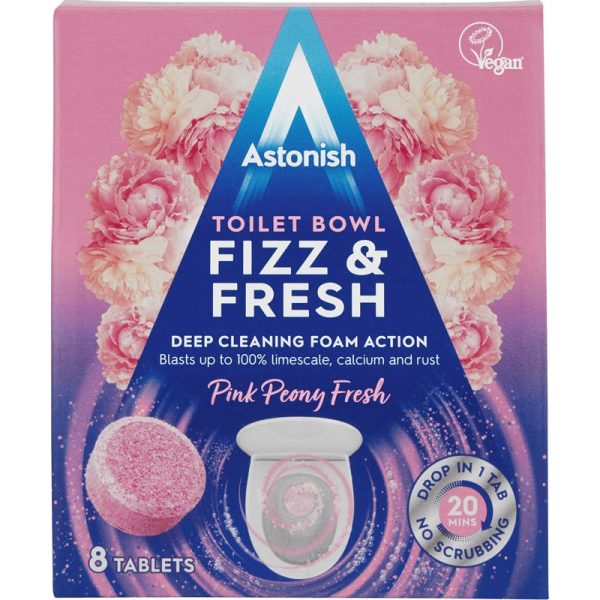 ASTONISH TOILET TABLETS PINK PEONY 8S PACK OF 12